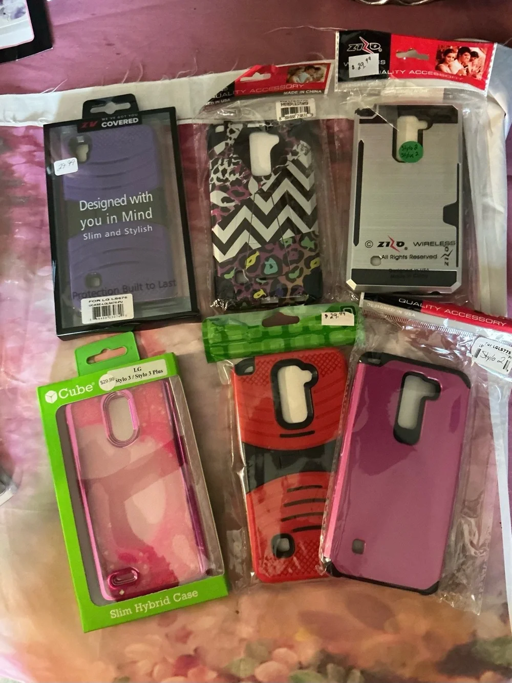 Assorted Purple & Pink Phone Cases for LG - Protective Hybrid & Slim Styles
